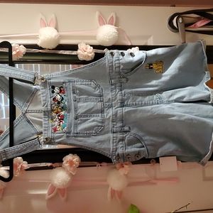 Disney Embroidered Jean Overalls
